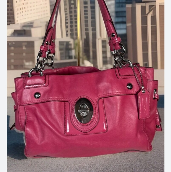 Coach Peyton CARRYALL Metallic PINK GUC RARE - Picture 10 of 10